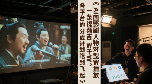 AI三国影视剧人物对口型唱歌玩法，一条视频百W千W播放，各平台的分成计划吃到飞起-百盟网