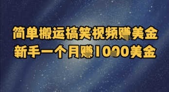 简单搬运搞笑视频挣美金，新手一个月入1k美金-百盟网