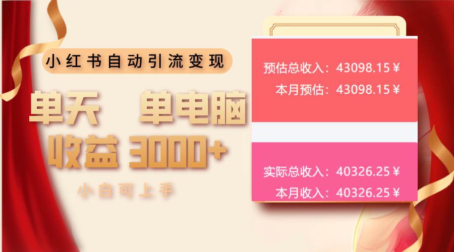 图片[1]-（13999期）小红书自动引流变现 单天单电脑收益3000+ 小白可上手-百盟网
