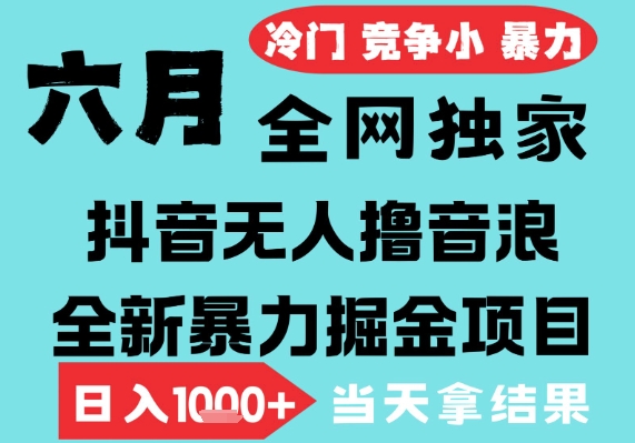 2025年6月高爆抖音无人直播最新撸音浪掘金项目，无脑日入1k+，低门槛小白可做，可矩阵放大【揭秘】-百盟网