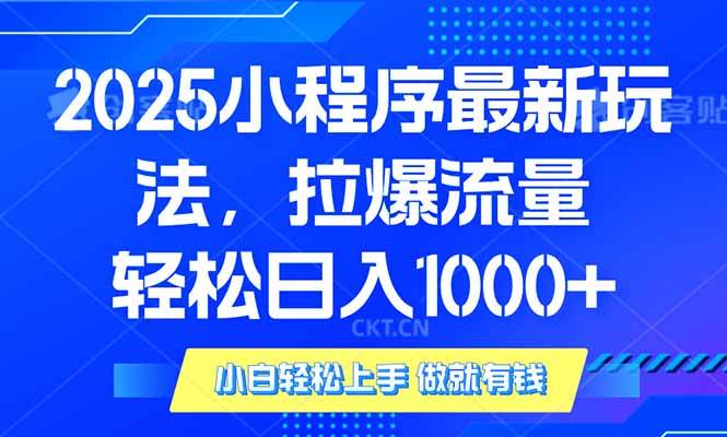 （14028期）2025年小程序最新玩法，流量直接拉爆，单日稳定变现1000+-百盟网