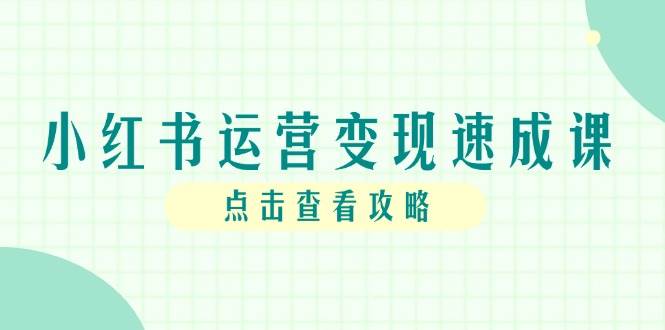 （14951期）小红书运营变现速成课，账号搭建到暴力起号，个人IP全流程指南-百盟网