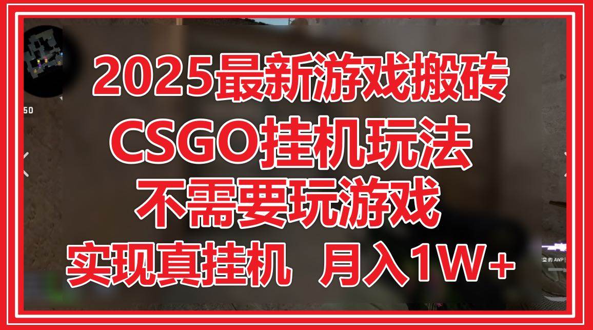 （14743期）2025最新游戏搬砖，CSGO挂机，不需要玩游戏，实现真挂机，月入1W+-百盟网