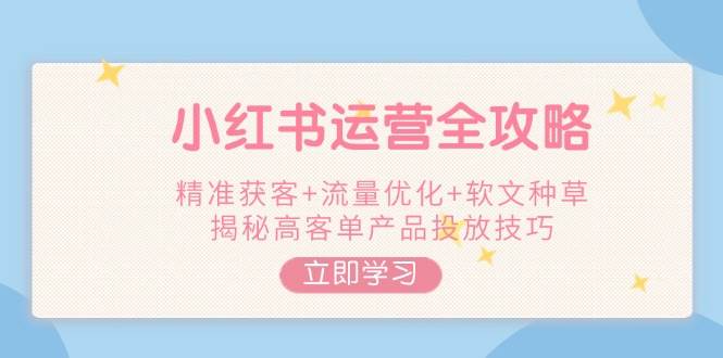 （14207期）小红书运营全攻略，精准获客+流量优化+软文种草，揭秘高客单产品投放技巧-百盟网