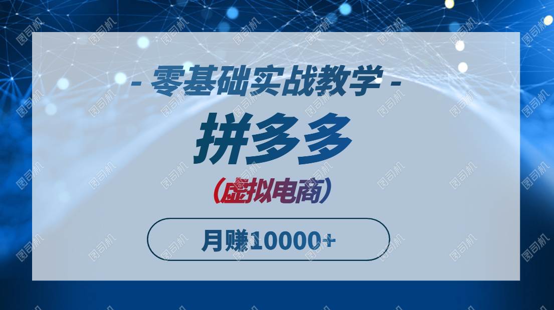 （14880期）拼多多虚拟电商，零基础实战教学，快速打爆商品，新手也能月入10000+-百盟网
