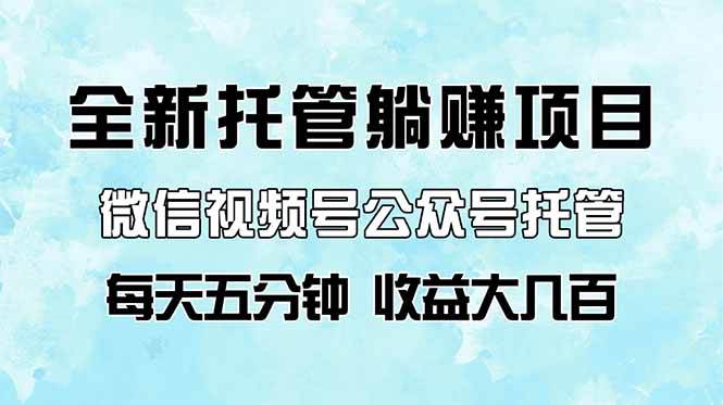 图片[1]-（14425期）全新托管躺赚项目，微信视频号公众号托管代运营，每天五分钟，收益大几百-百盟网