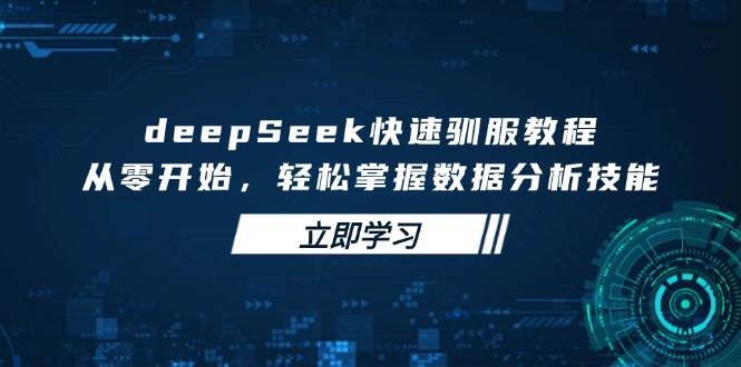 （14536期）deepSeek快速驯服教程，从零开始，轻松掌握数据分析技能-百盟网