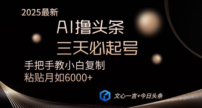（14102期）AI撸头条三天必起号手把手教小白复制粘贴月入6000+教程-百盟网