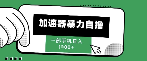 205新风口，加速器暴力自撸，单机日入1k+【揭秘】-百盟网