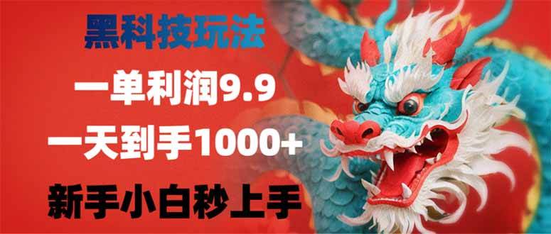（14335期）黑科技玩法，一单利润9.9,一天到手1000+，新手小白秒上手-百盟网