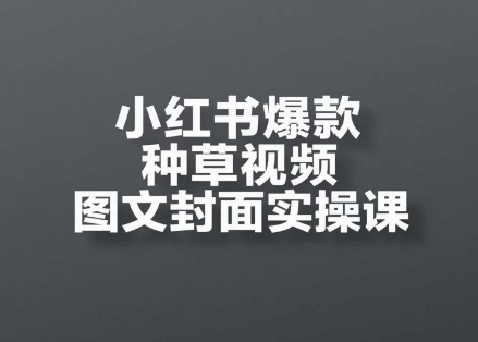 小红书爆款种草视频图文封面实操课，开店、选品、引流、变现全流程-百盟网