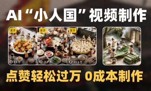 爆款1000W+播放微缩景观迷你小人国AI视频0成本制作全流程教学-百盟网