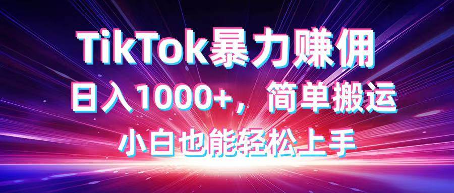 （14402期）TikTok搬运暴力赚佣，日入1000+，简单搬运，小白也能轻松上手-百盟网