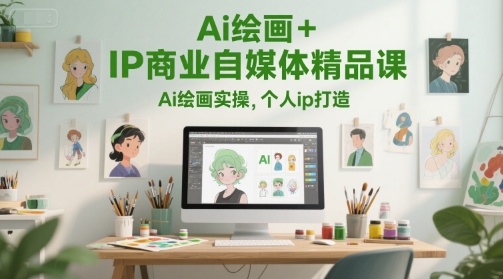 Ai绘画+IP商业自媒体精品课，Ai绘画实操，个人ip打造-百盟网
