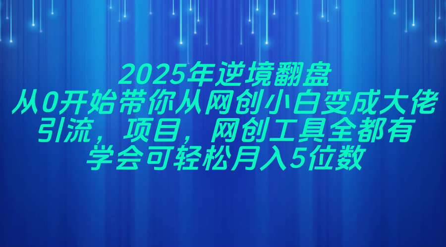 （14473期）2025年逆境翻盘，从0开始带你从网创小白变成大佬，引流，项目，网创工…-百盟网