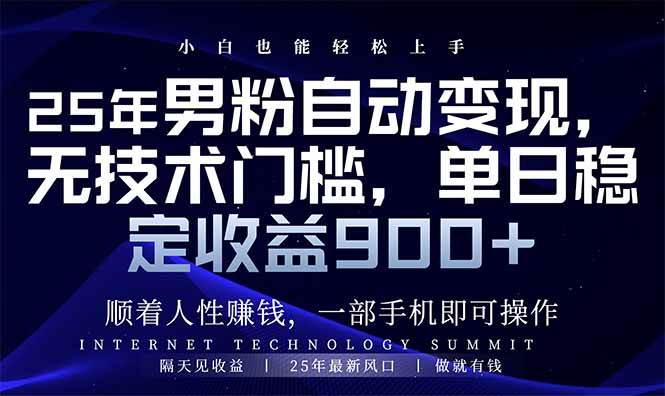 （14449期）25年男粉自动变现，小白轻松上手，日入900+-百盟网