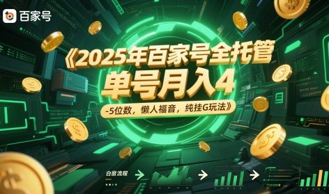 2025年百家号全托管，单号月入4-5位数，懒人福音，纯挂G玩法【揭秘】-百盟网