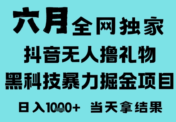25年6月高爆抖音无人直播最新撸音浪掘金项目，门槛低小白可做，无脑日入1k，可矩阵放大【揭秘】-百盟网