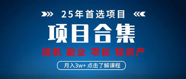 图片[1]-（14175期）2025 实操项目合集 挂机类型 直播类型 轻资产创业类型 课程分享各项目…-百盟网