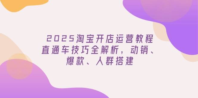 （14389期）2025淘宝开店运营教程更新，直通车技巧全解析，动销、爆款、人群搭建-百盟网