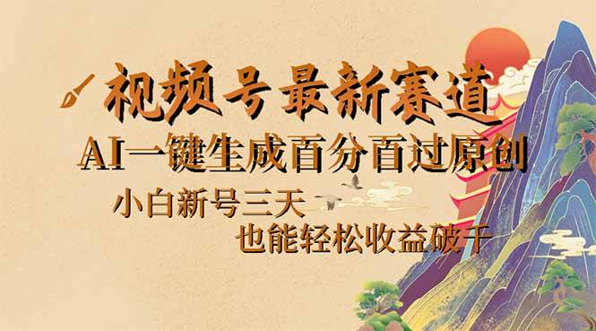 （14363期）视频号最新爆火赛道，AI一键生成百分百过原创，小白新号三天，也能轻松…-百盟网