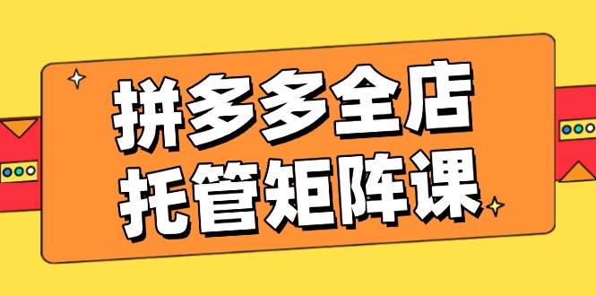 （14328期）拼多多全店托管矩阵课，盈利动销玩法，高效计划设置，提升店铺效益-百盟网