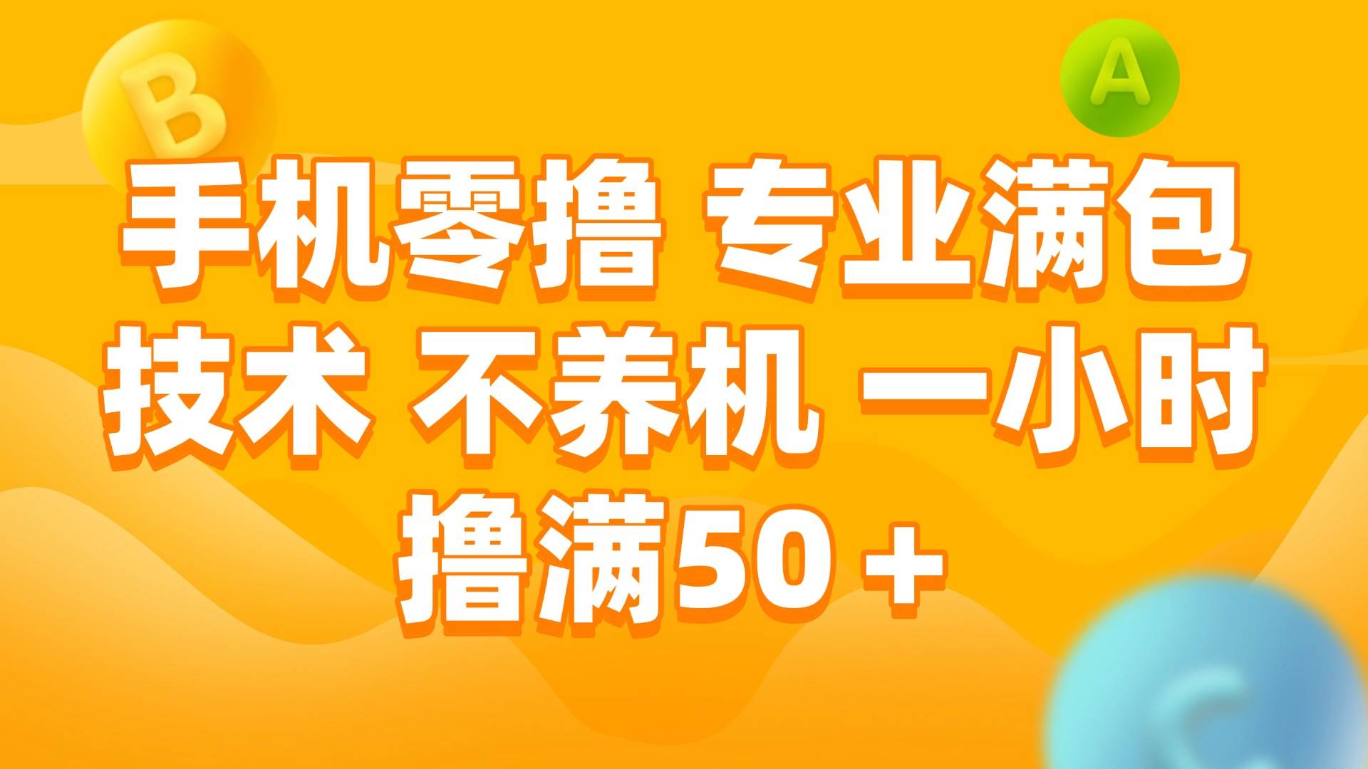 （15059期）手机零撸 专业满包技术 不养机 一小时撸满50+-百盟网