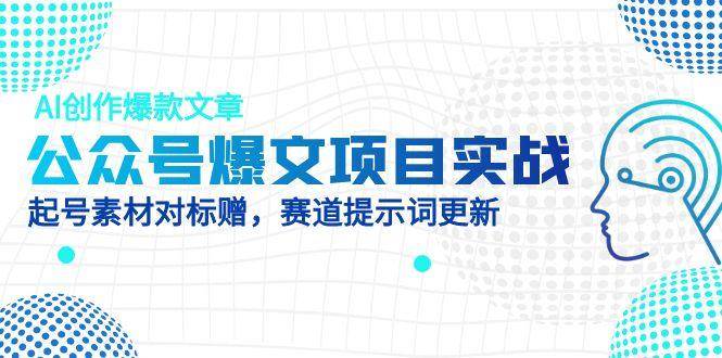 （14709期）公众号爆文项目实战，AI创作爆款文章，起号素材对标赠（附赛道AI提示词）-百盟网