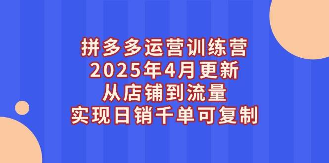 （14469期）拼多多运营训练营2025年4月更新，从店铺到流量，实现日销千单可复制-百盟网