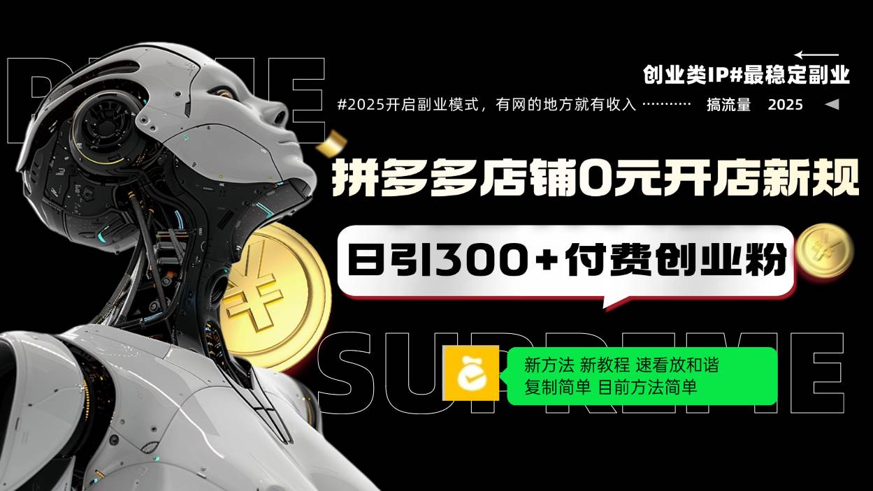 （14092期）拼多多店铺0元开店新规，日引300+付费创业粉，目前方法简单复制粘贴可矩阵-百盟网