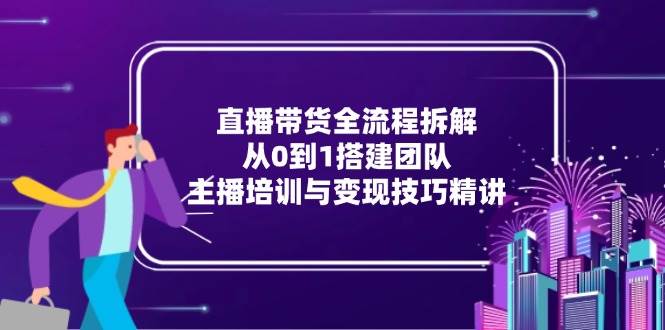 （15004期）直播带货全流程拆解：从0到1搭建团队，主播培训与变现技巧精讲-百盟网