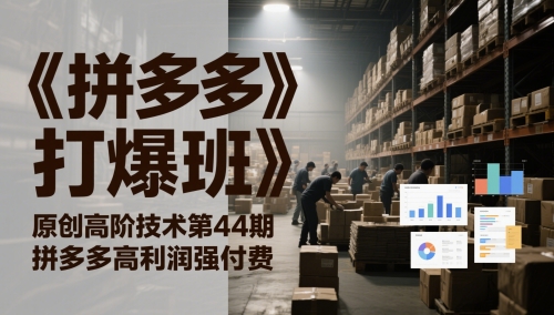《拼多多打爆班》原创高阶技术第44期，拼多多高利润强付费-百盟网