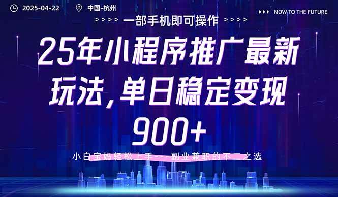 （14494期）25年小程序推广最新玩法，单日稳定变现900+，小白轻松上手-百盟网