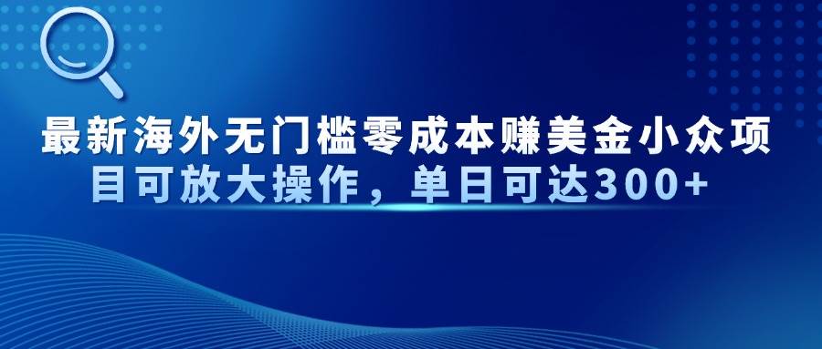（14542期）最新海外无门槛零成本赚美金小众项目可放大操作，单日可达300+-百盟网