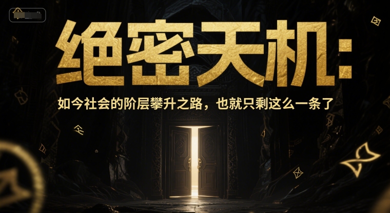 付费文章：绝密天机：如今社会的阶层攀升之路，也就只剩这么一条了-百盟网