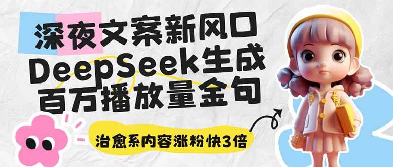 （14587期）深夜文案新风口：DeepSeek生成百万播放量金句，治愈系内容涨粉快3倍-百盟网