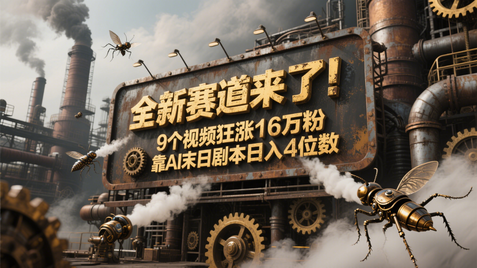 全新赛道来了！9个视频狂涨16万粉，靠AI末日剧本日入4位数，评论区爆肝追更！-百盟网