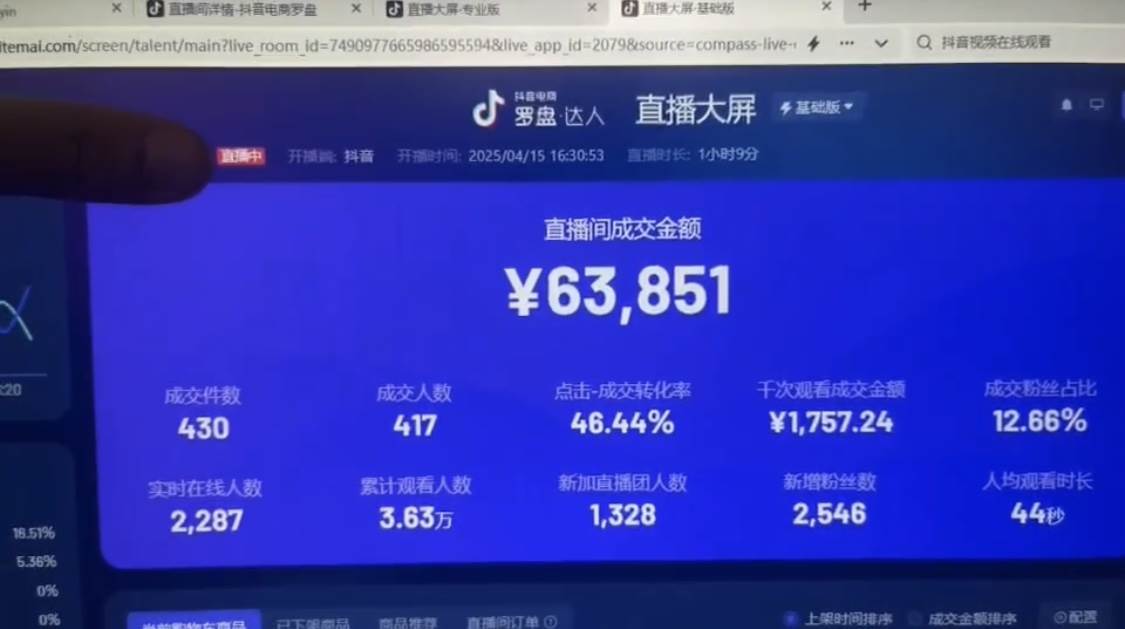 （14509期）抖音破价直播，靠不露脸读稿子， 日入多张，100%起号-百盟网